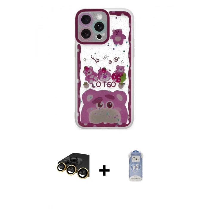 MARSİLYAN™- iPhone 14 Pro Kılıf Çekirdek Asil - Siyah Joko Magic 5D Cam + Raze Metal Kamera Lens - GD