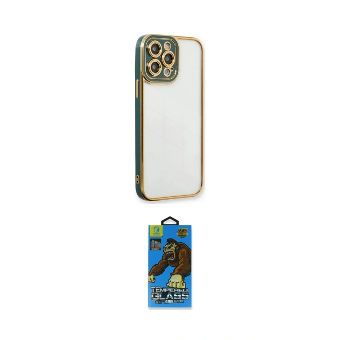 MARSİLYAN™- iPhone 14 Pro Kılıf Çekirdek Klasik Serisi - Siyah 18D Cam Ekran Koruyucu