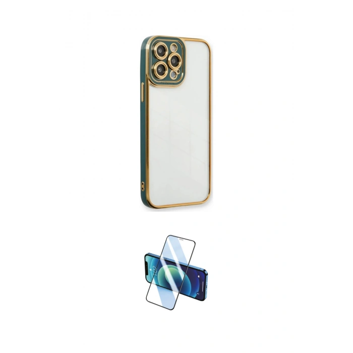 MARSİLYAN™- iPhone 14 Pro Kılıf Çekirdek Klasik Serisi - Siyah 3D Antistatik Cam Ekran Koruyucu