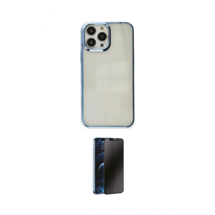 MARSİLYAN™- iPhone 14 Pro Kılıf Doruk Doku Prime - Siyah 3D Antistatik Hayalet Cam Ekran Koruyucu