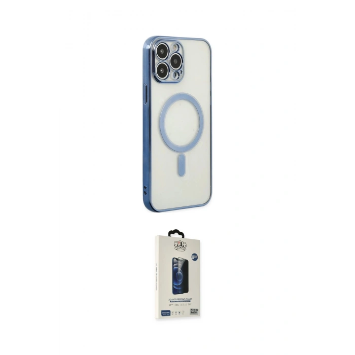 MARSİLYAN™- iPhone 14 Pro Kılıf Doruk Minimal - Siyah Bilvis Hayalet Cam Ekran Koruyucu