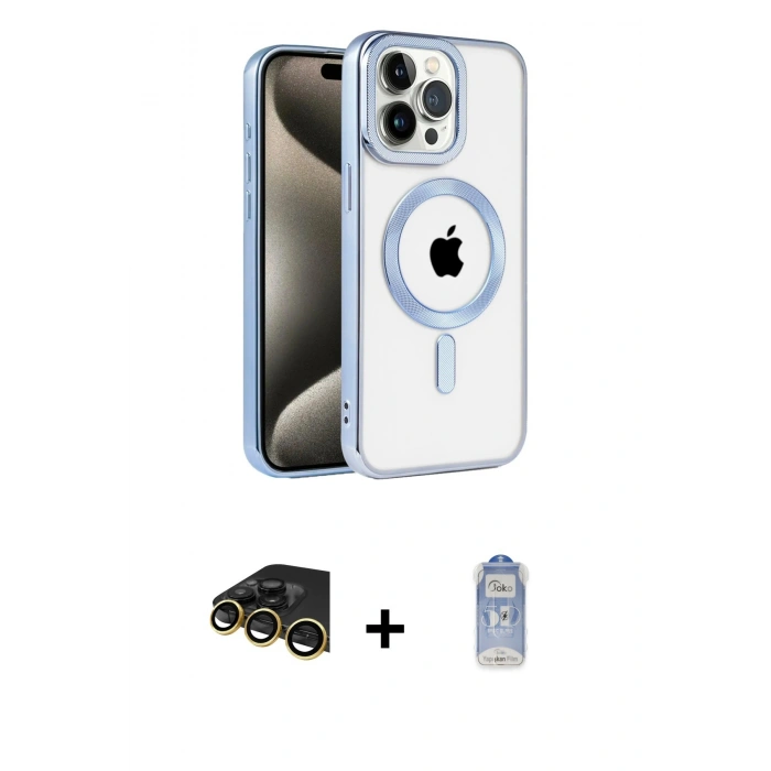 MARSİLYAN™- iPhone 14 Pro Kılıf Eksen Form Koleksiyonu - Siyah Joko Magic 5D Cam + Raze Metal Kamera Lens - GD