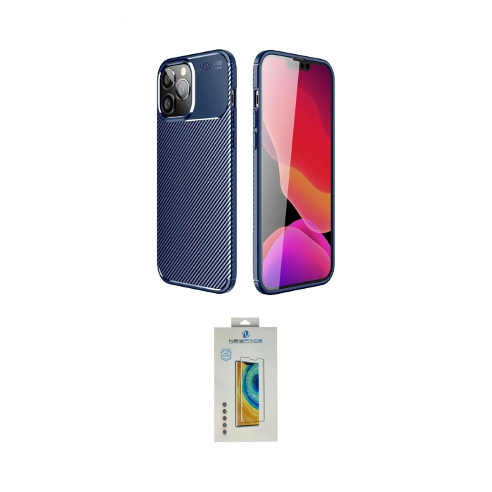 MARSİLYAN™- iPhone 14 Pro Kılıf Eksen Form Prime - Siyah Polymer Nano Ekran Koruyucu