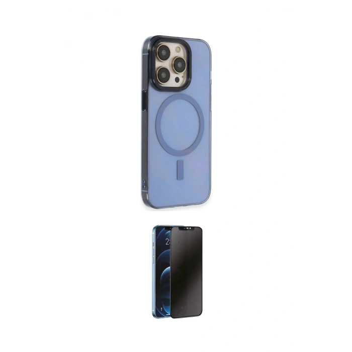 MARSİLYAN™- iPhone 14 Pro Kılıf Eksen Işık Prime - Siyah 3D Antistatik Hayalet Cam Ekran Koruyucu