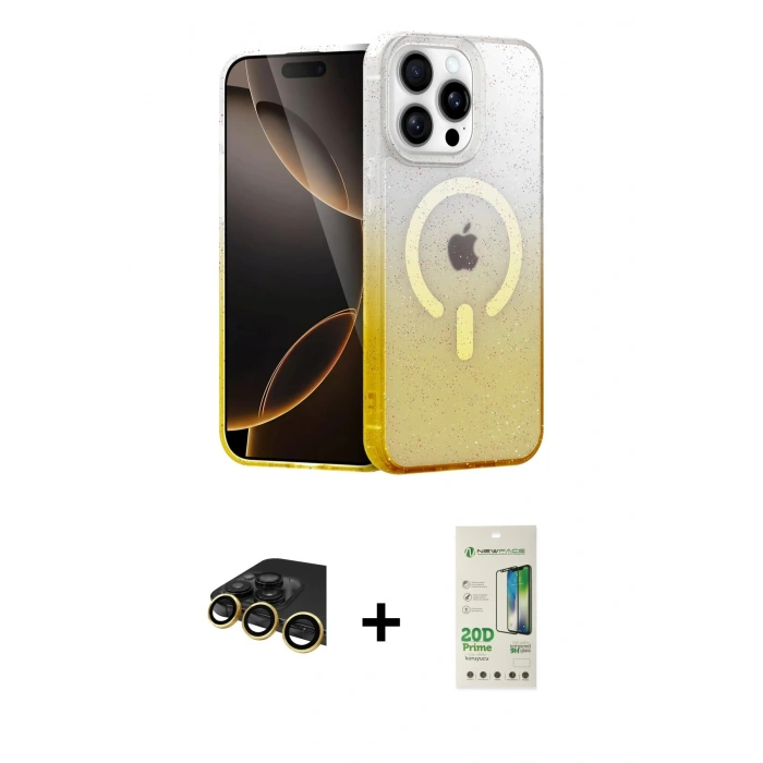 MARSİLYAN™- iPhone 14 Pro Kılıf Eksen Minimal Özel Seri - Siyah 20D Premium Cam Ekran Koruyucu + Raze Metal Kamera Lens - GD