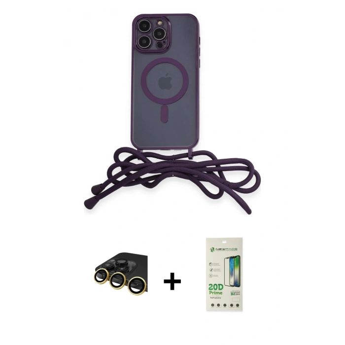 MARSİLYAN™- iPhone 14 Pro Kılıf Eksen Özel Seri - Siyah 20D Premium Cam Ekran Koruyucu + Raze Metal Kamera Lens - GD