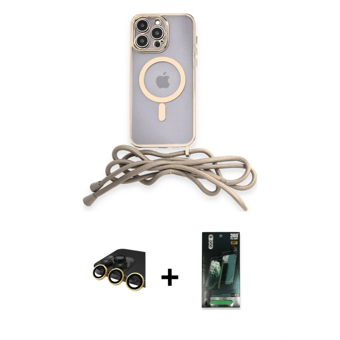 MARSİLYAN™- iPhone 14 Pro Kılıf Eksen Özel Seri - Siyah 360 Mat Full Body Arka Koruyucu + Raze Metal Kamera Lens - GD