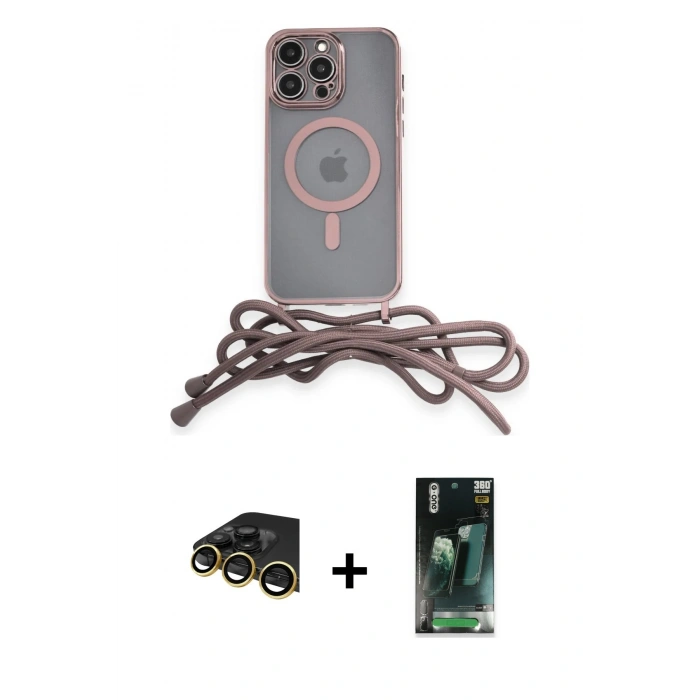 MARSİLYAN™- iPhone 14 Pro Kılıf Eksen Özel Seri - Siyah 360 Mat Full Body Arka Koruyucu + Raze Metal Kamera Lens - GD
