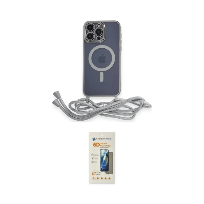 MARSİLYAN™- iPhone 14 Pro Kılıf Eksen Özel Seri - Siyah 6D Mat Seramik Hayalet Nano Ekran Koruyucu