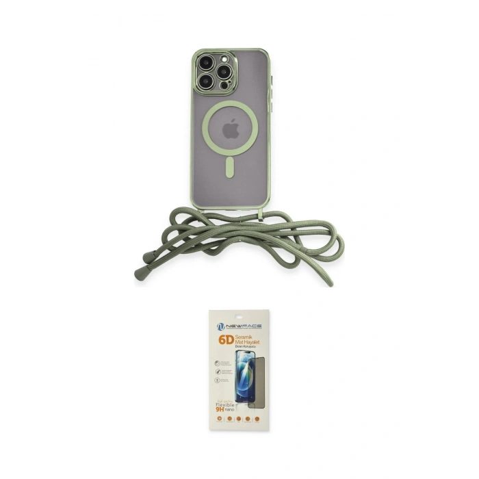 MARSİLYAN™- iPhone 14 Pro Kılıf Eksen Özel Seri - Siyah 6D Mat Seramik Hayalet Nano Ekran Koruyucu