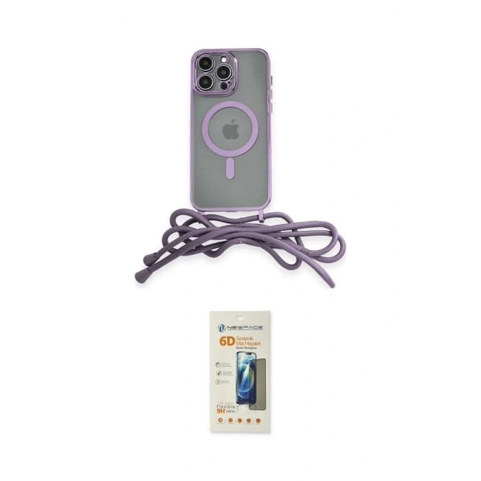 MARSİLYAN™- iPhone 14 Pro Kılıf Eksen Özel Seri - Siyah 6D Mat Seramik Hayalet Nano Ekran Koruyucu