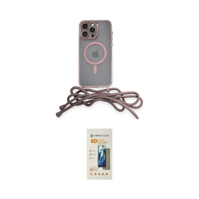 MARSİLYAN™- iPhone 14 Pro Kılıf Eksen Özel Seri - Siyah 6D Mat Seramik Hayalet Nano Ekran Koruyucu