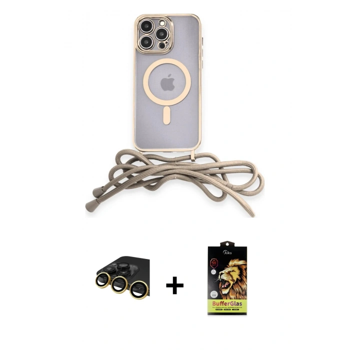 MARSİLYAN™- iPhone 14 Pro Kılıf Eksen Özel Seri - Siyah Buffer Cam Ekran Koruyucu + Raze Metal Kamera Lens - GD