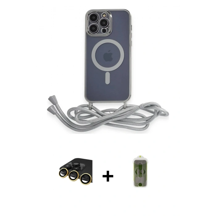 MARSİLYAN™- iPhone 14 Pro Kılıf Eksen Özel Seri - Siyah Joko Magic 5D Hayalet Cam + Raze Metal Kamera Lens - GD