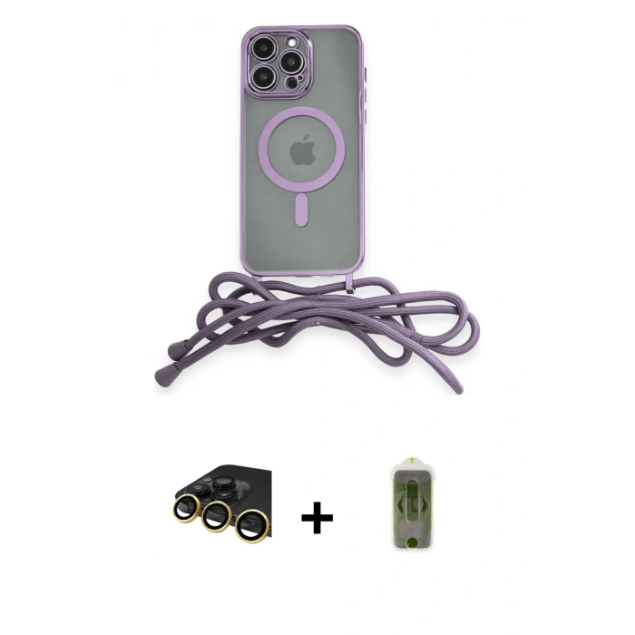 MARSİLYAN™- iPhone 14 Pro Kılıf Eksen Özel Seri - Siyah Joko Magic 5D Hayalet Cam + Raze Metal Kamera Lens - GD