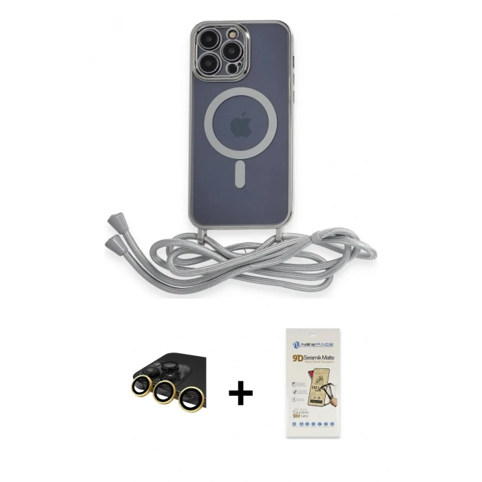 MARSİLYAN™- iPhone 14 Pro Kılıf Eksen Özel Seri - Siyah Mat Seramik Nano Ekran Koruyucu + Raze Metal Kamera Lens - GD