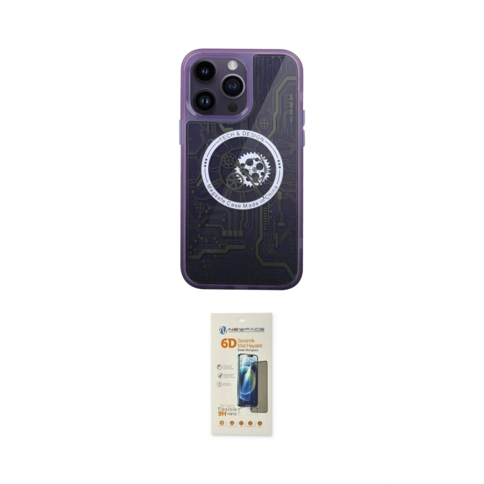 MARSİLYAN™- iPhone 14 Pro Kılıf İz Form - Siyah 6D Mat Seramik Hayalet Nano Ekran Koruyucu