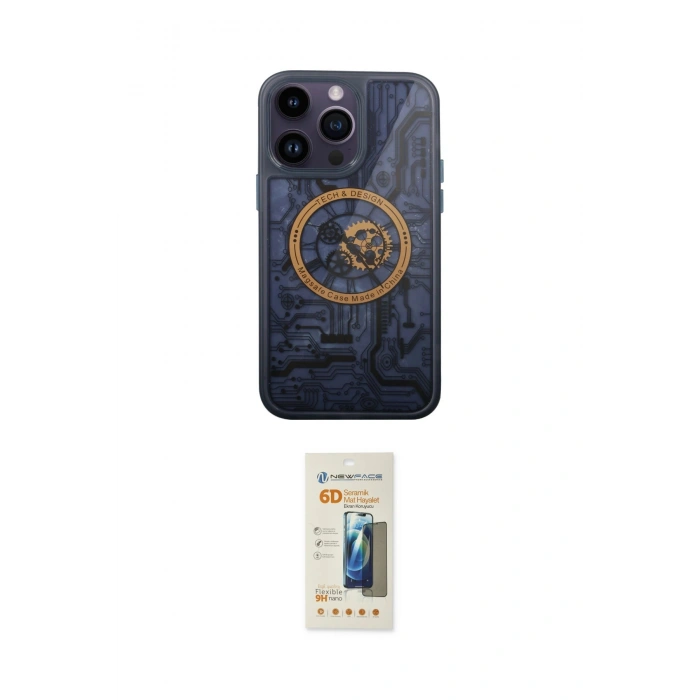 MARSİLYAN™- iPhone 14 Pro Kılıf İz Form - Siyah 6D Mat Seramik Hayalet Nano Ekran Koruyucu
