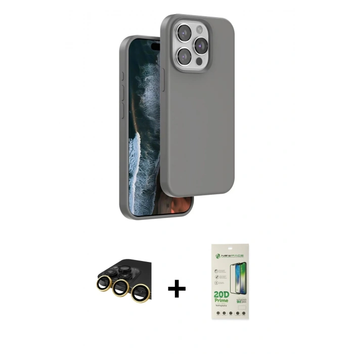 MARSİLYAN™- iPhone 14 Pro Kılıf Kıvılcım Çizgi Serisi - Siyah 20D Premium Cam Ekran Koruyucu + Gold Raze Metal Kamera Lens