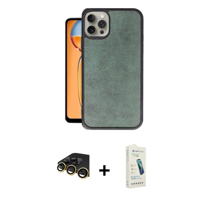 MARSİLYAN™- iPhone 14 Pro Kılıf Kıvılcım Işık Serisi - Şeffaf Pasifik Cam Ekran Koruyucu + Raze Metal Kamera Lens - GD