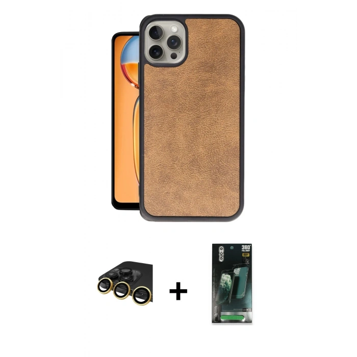 MARSİLYAN™- iPhone 14 Pro Kılıf Kıvılcım Işık Serisi - Siyah 360 Mat Full Body Arka Koruyucu + Raze Metal Kamera Lens - GD