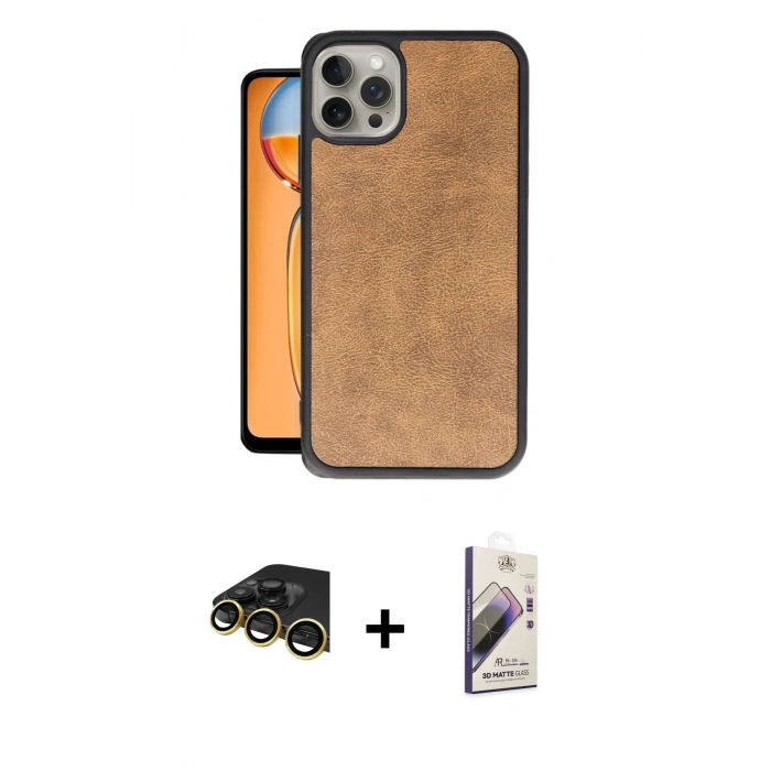 MARSİLYAN™- iPhone 14 Pro Kılıf Kıvılcım Işık Serisi - Siyah Bilvis 3D Mat Cam Ekran Koruyucu + Raze Metal Kamera Lens - GD
