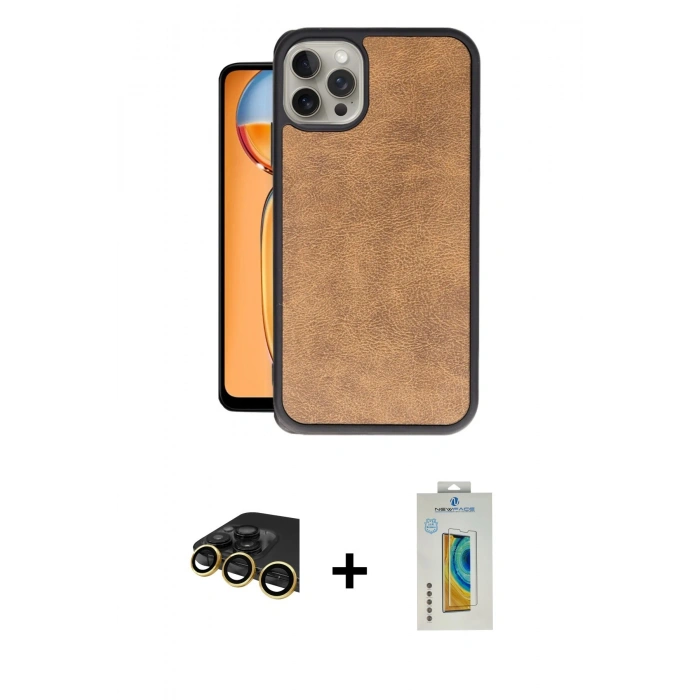 MARSİLYAN™- iPhone 14 Pro Kılıf Kıvılcım Işık Serisi - Siyah Polymer Nano Ekran Koruyucu + Raze Metal Kamera Lens - GD