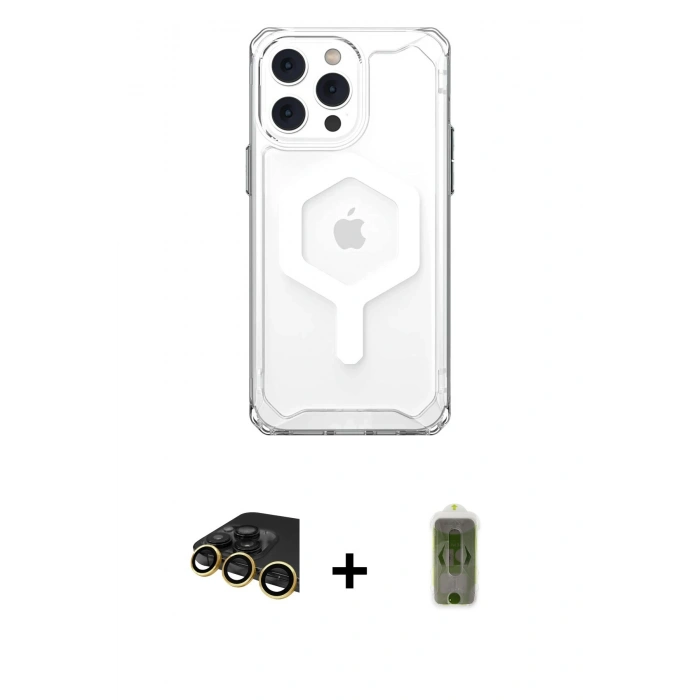MARSİLYAN™- iPhone 14 Pro Kılıf Kutup Doku Prime - Siyah Joko Magic 5D Hayalet Cam + Raze Metal Kamera Lens - GD