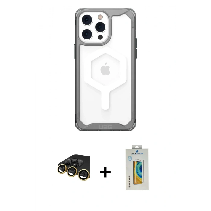 MARSİLYAN™- iPhone 14 Pro Kılıf Kutup Doku Prime - Siyah Polymer Nano Ekran Koruyucu + Raze Metal Kamera Lens - GD