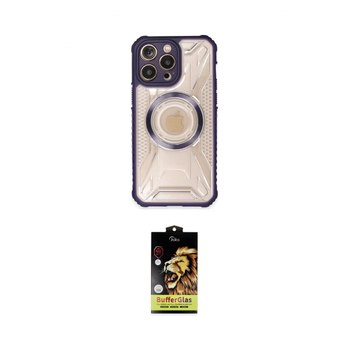 MARSİLYAN™- iPhone 14 Pro Kılıf Kutup Modern - Siyah Buffer Cam Ekran Koruyucu