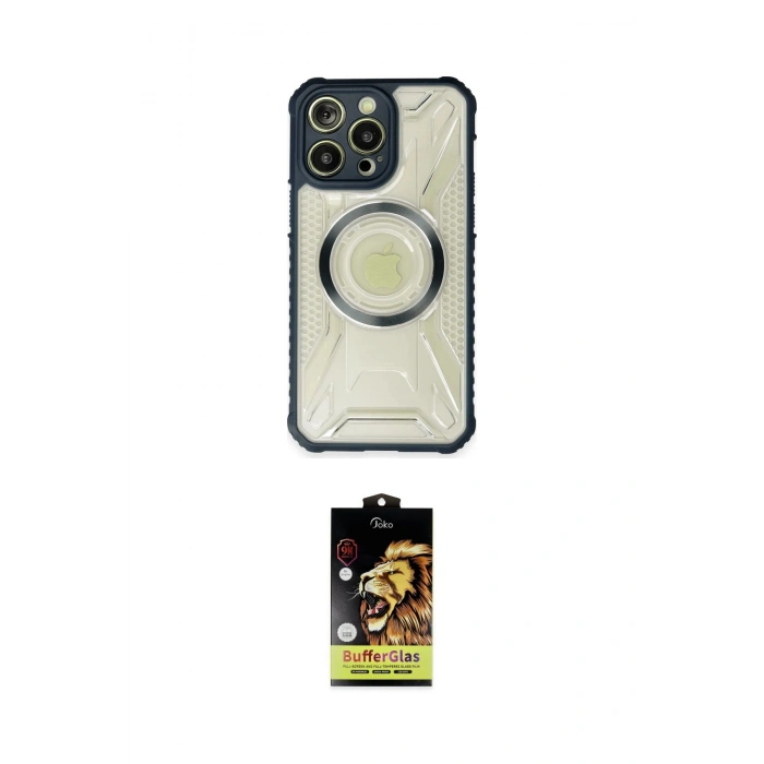MARSİLYAN™- iPhone 14 Pro Kılıf Kutup Modern - Siyah Buffer Cam Ekran Koruyucu