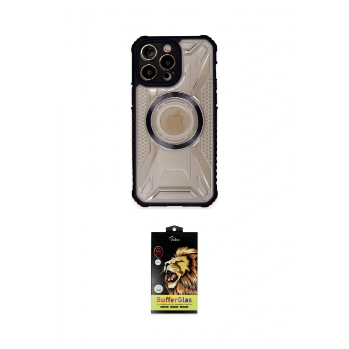 MARSİLYAN™- iPhone 14 Pro Kılıf Kutup Modern - Siyah Buffer Cam Ekran Koruyucu
