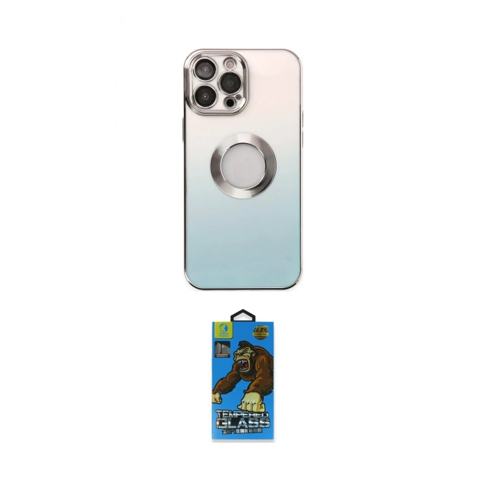 MARSİLYAN™- iPhone 14 Pro Kılıf Kutup Yansıma Özel Seri - Siyah 18D Cam Ekran Koruyucu