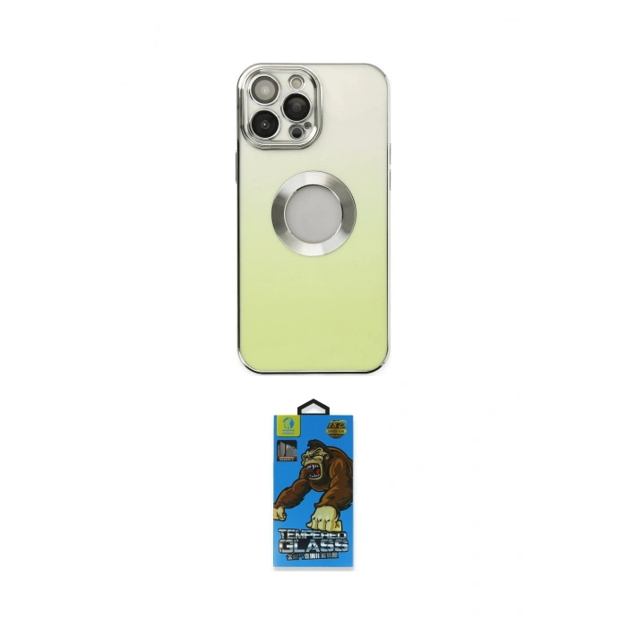 MARSİLYAN™- iPhone 14 Pro Kılıf Kutup Yansıma Özel Seri - Siyah 18D Cam Ekran Koruyucu