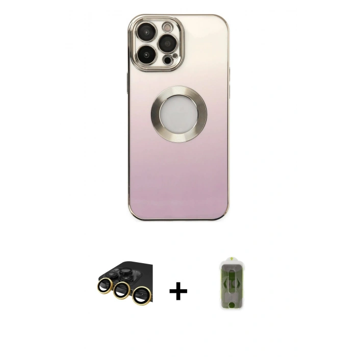MARSİLYAN™- iPhone 14 Pro Kılıf Kutup Yansıma Özel Seri - Siyah Joko Magic 5D Hayalet Cam + Raze Metal Kamera Lens - GD