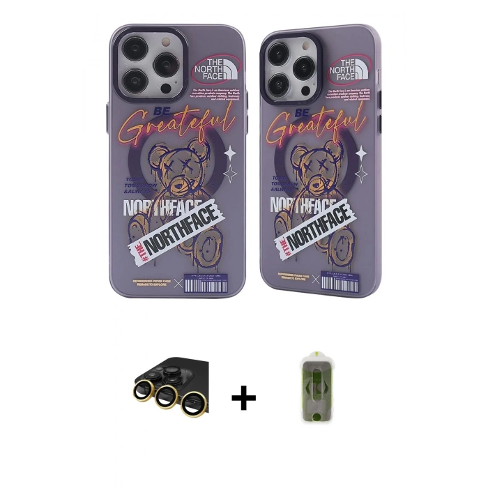 MARSİLYAN™- iPhone 14 Pro Kılıf Nova Doku Koleksiyonu - Siyah Joko Magic 5D Hayalet Cam + Raze Metal Kamera Lens - GD