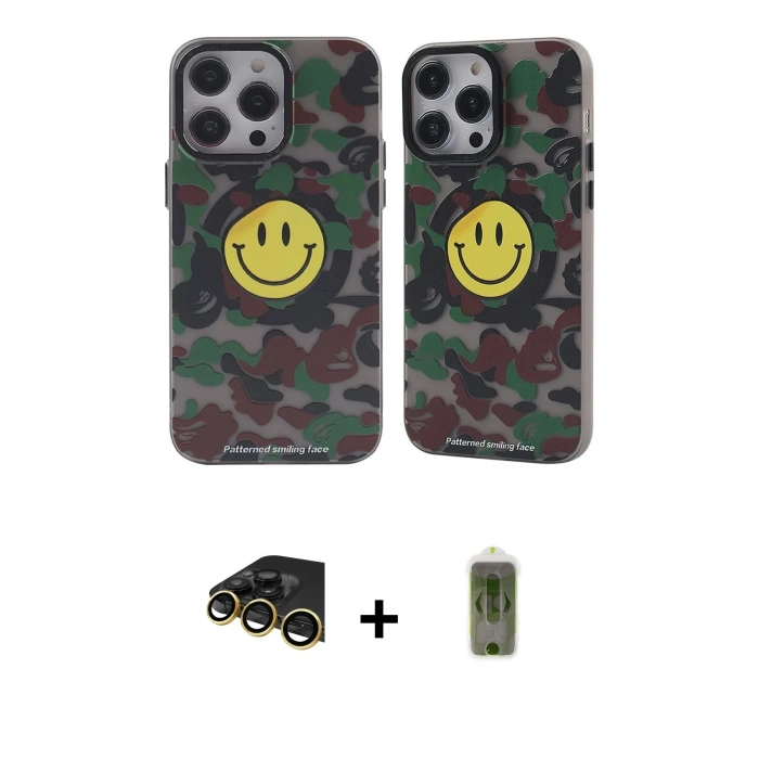 MARSİLYAN™- iPhone 14 Pro Kılıf Nova Doku Koleksiyonu - Siyah Joko Magic 5D Hayalet Cam + Raze Metal Kamera Lens - GD