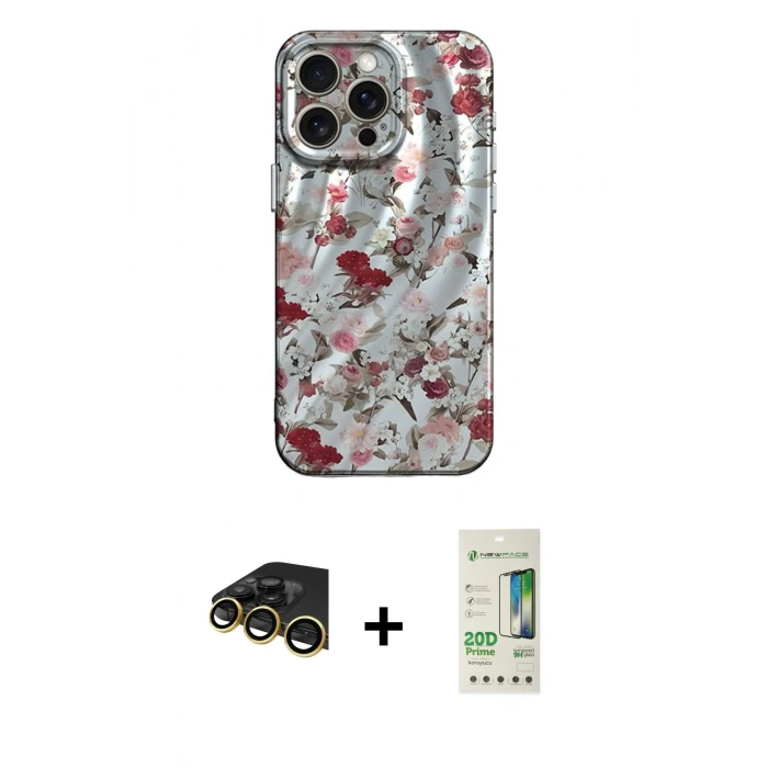 MARSİLYAN™- iPhone 14 Pro Kılıf Nova Doku Prime - Siyah 20D Premium Cam Ekran Koruyucu + Raze Metal Kamera Lens - GD