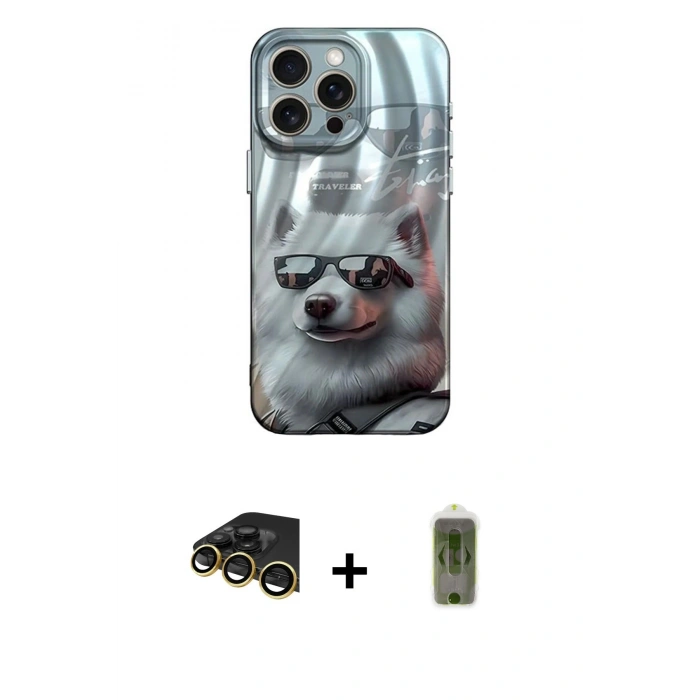 MARSİLYAN™- iPhone 14 Pro Kılıf Nova Doku Prime - Siyah Joko Magic 5D Hayalet Cam + Raze Metal Kamera Lens - GD