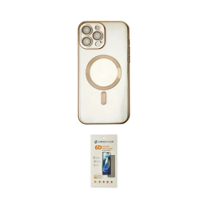 MARSİLYAN™- iPhone 14 Pro Kılıf Nova Işık Özel Seri - Siyah 6D Mat Seramik Hayalet Nano Ekran Koruyucu
