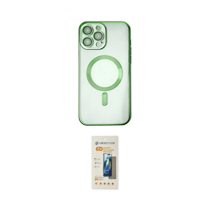 MARSİLYAN™- iPhone 14 Pro Kılıf Nova Işık Özel Seri - Siyah 6D Mat Seramik Hayalet Nano Ekran Koruyucu
