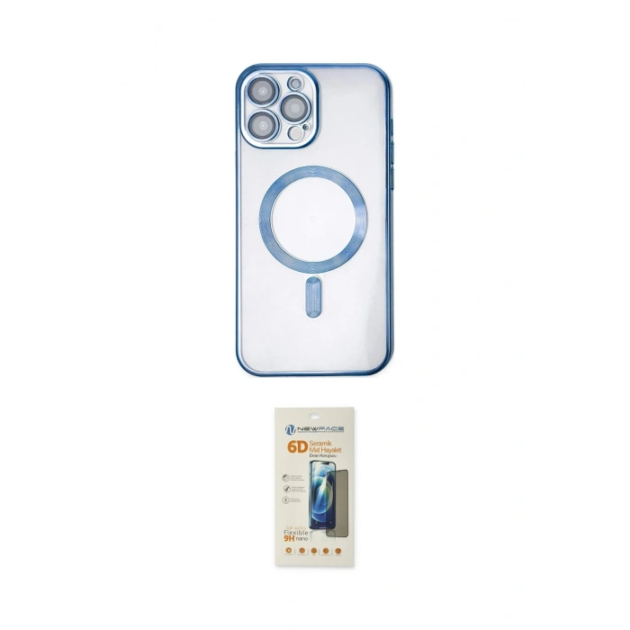 MARSİLYAN™- iPhone 14 Pro Kılıf Nova Işık Özel Seri - Siyah 6D Mat Seramik Hayalet Nano Ekran Koruyucu