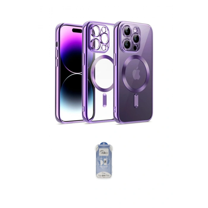 MARSİLYAN™- iPhone 14 Pro Kılıf Nova Işık Özel Seri - Siyah Joko Magic 5D Cam