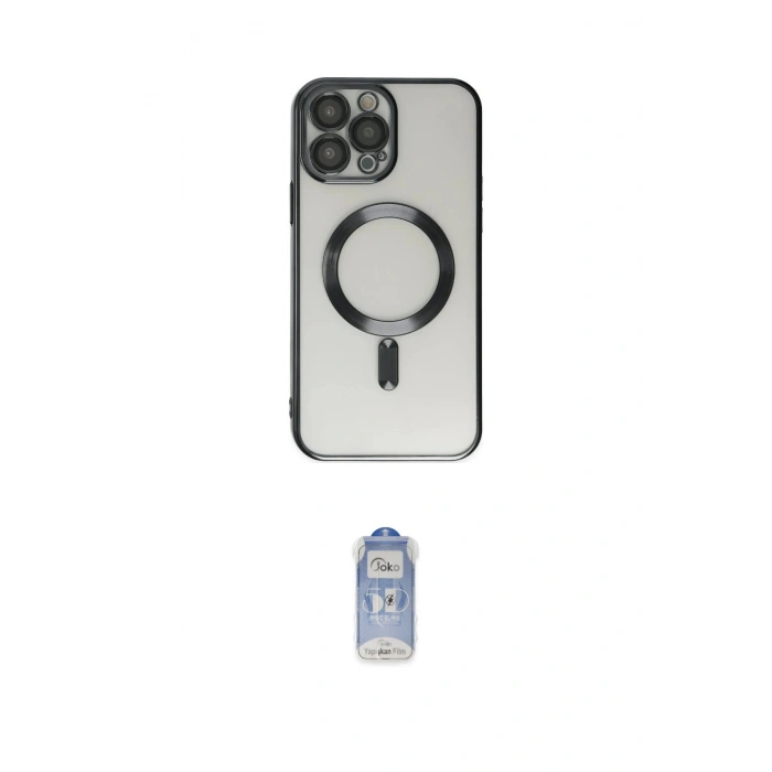 MARSİLYAN™- iPhone 14 Pro Kılıf Nova Işık Özel Seri - Siyah Joko Magic 5D Cam