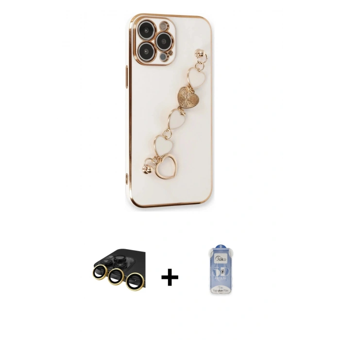 MARSİLYAN™- iPhone 14 Pro Kılıf Nova Işık Prime - Siyah Joko Magic 5D Cam + Raze Metal Kamera Lens - GD