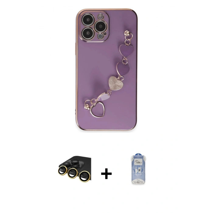MARSİLYAN™- iPhone 14 Pro Kılıf Nova Işık Prime - Siyah Joko Magic 5D Cam + Raze Metal Kamera Lens - GD