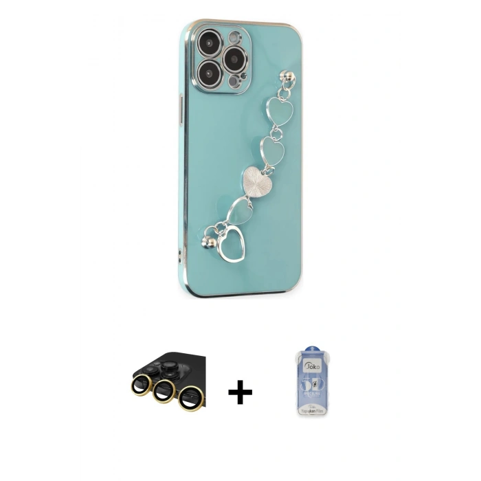 MARSİLYAN™- iPhone 14 Pro Kılıf Nova Işık Prime - Siyah Joko Magic 5D Cam + Raze Metal Kamera Lens - GD