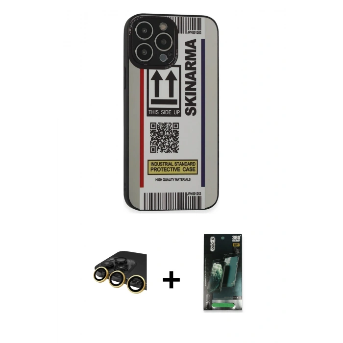 MARSİLYAN™- iPhone 14 Pro Kılıf Odak Klasik Serisi - Siyah 360 Mat Full Body Arka Koruyucu + Raze Metal Kamera Lens - GD