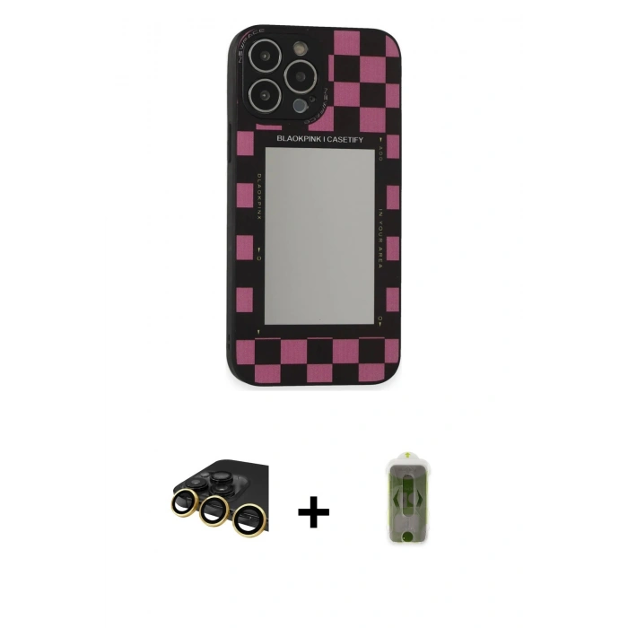 MARSİLYAN™- iPhone 14 Pro Kılıf Odak Klasik Serisi - Siyah Joko Magic 5D Hayalet Cam + Raze Metal Kamera Lens - GD