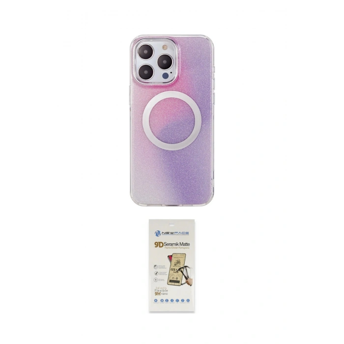 MARSİLYAN™- iPhone 14 Pro Kılıf Pusula Form - Siyah Mat Seramik Nano Ekran Koruyucu